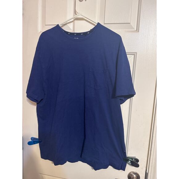 GAP Slub Cotton Pocket Tee XXL Blue Men’s Basic Crew Neck - Picture 2 of 3